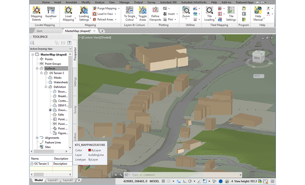 KeyOSC - Work in 3D on digital terrain models